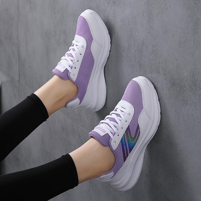 Women’s Running Sneakers Casual Socks Shoes Purple Lightweight Walking Shoes Over Sized