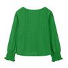 Children's Round-neck Pullover Long-sleeved Hollowed-out Girls' T-shirt Top
