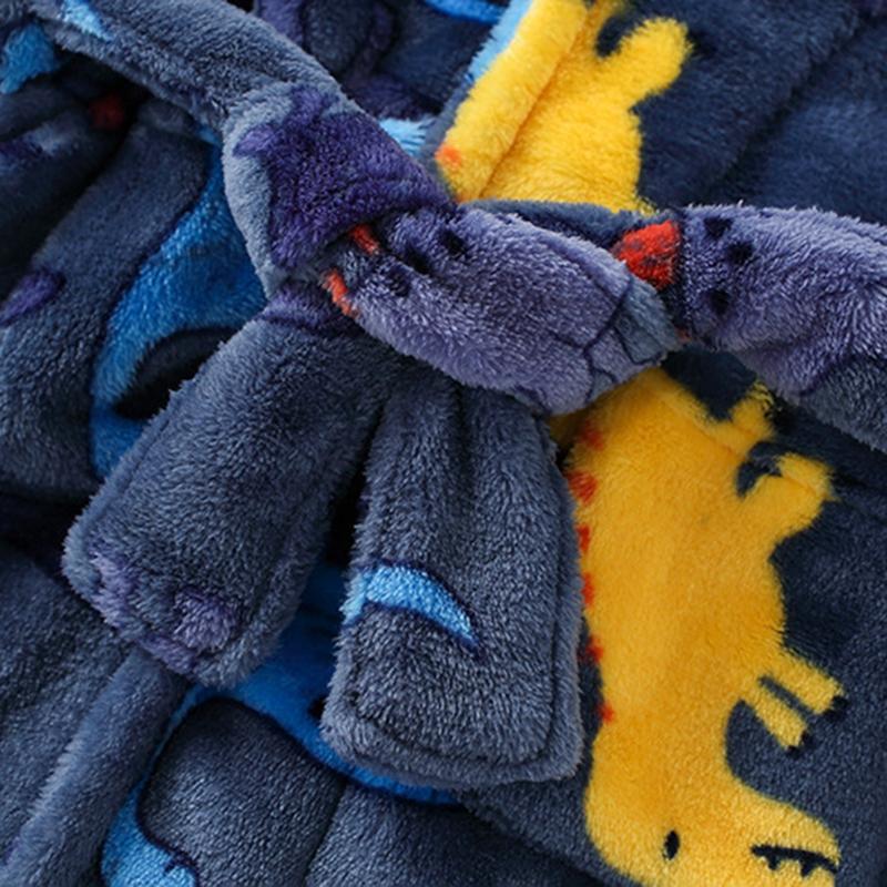 Kinder-Flanell-Bademantel für Jungen und Mädchen, hautfreundlich, weich und bequem, mit Taschen