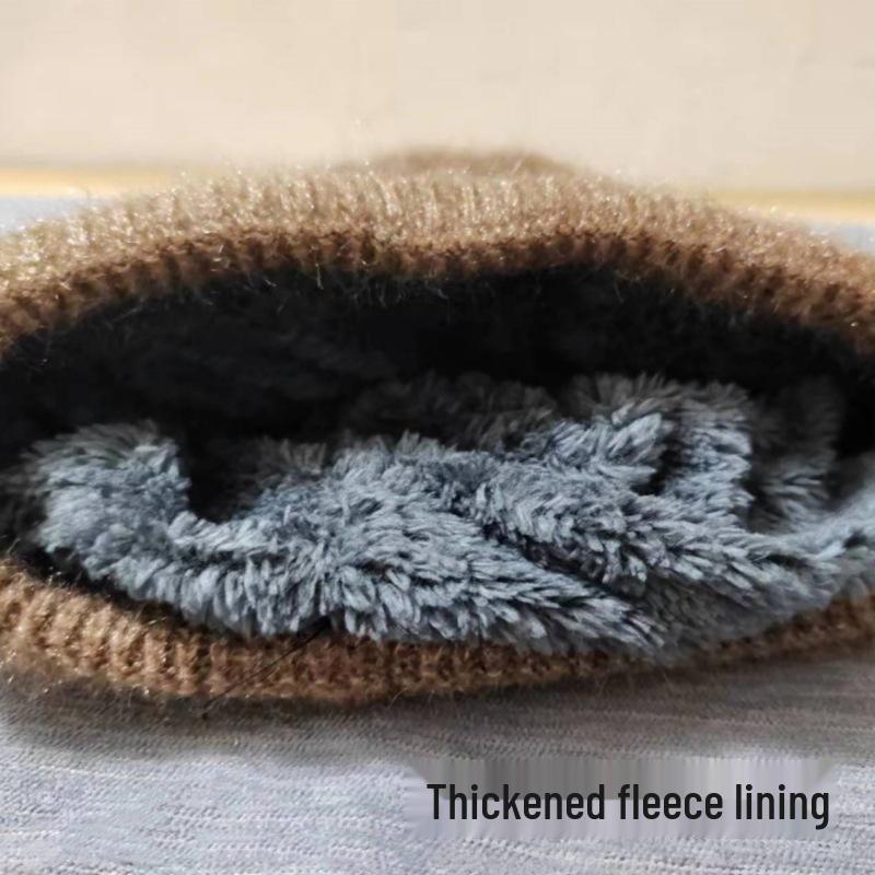 Căciulă tricotată caldă de iarnă pentru femei cu protecție pentru urechi - Elegantă, groasă, căptușită cu catifea pentru vreme rece