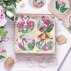 8 Pieces/set of Pink Goose Diamond Painted Coasters with Brackets DIY Coasters for Beginners and Adults, Art and Craft Supplies Gifts