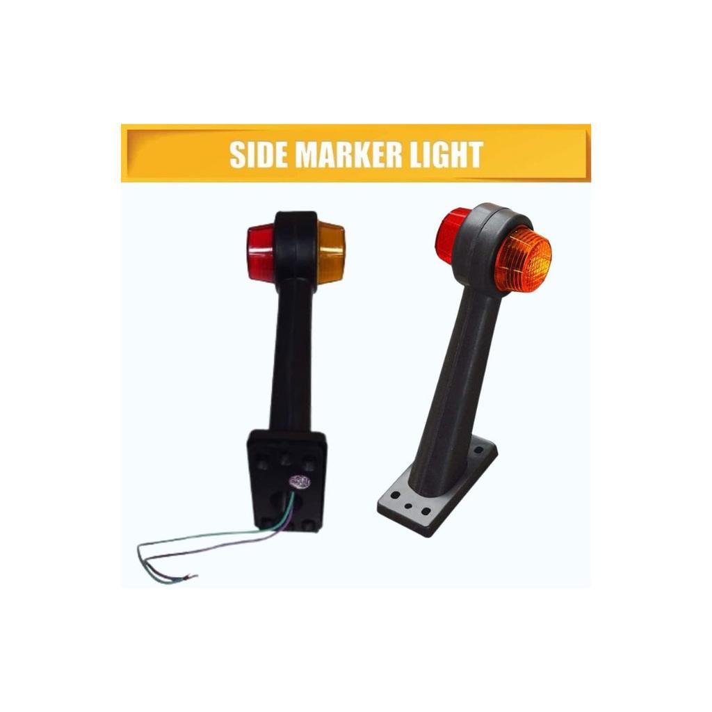APSMOTIV Side Rubber Stalk Marker Light Red/Amber Lamp 12v for Truck Caravan Kenworth Peterbilt Freightliner Western Star Trucks Semi Trailers 4-Pack