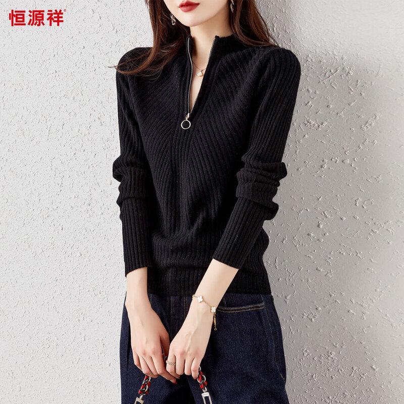 

Hengyuanxiang Women s 100% Wool Thick Solid Color Sweater