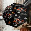 1 szt. Parasol z automatycznym otwieraniem i zamykaniem, Wzór Płomienie Motocyklowe, Wysokiej jakości Parasol Podróżny, c1128247