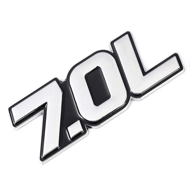 

3D Металл 4.0L 4.6L 4.7L 5.0L 5.7L 6.0L 6.2L 6.4L 7.0L Автомобильная наклейка на задний багажник Эмблема Значки Наклейки для Mazda VOLVO PEUGEOT 7.0L серебряный