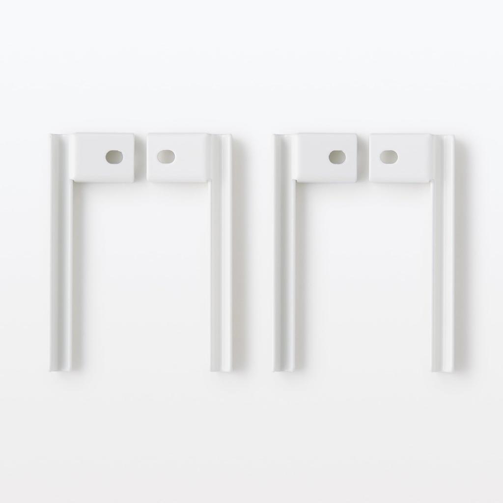 MUJI Height Adjustment Brackets for Steel Unit Light Width 410 x Depth 11 x Height Set of Wall Bookshelf Shelves, Gray, 115mm, 4, KEB94A9S, Shelf,