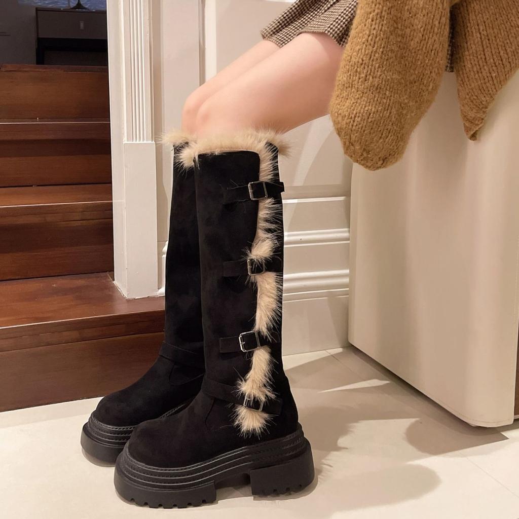 Damen Übergröße weich elastisch Winter warm kalt gefüttert Schneestiefel rutschfest abriebfest Outdoor Freizeit Sport lange Martin Stiefel