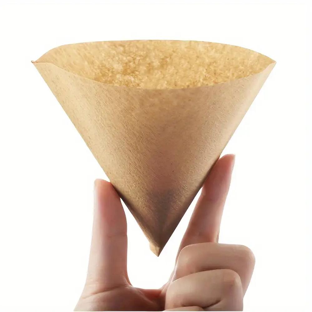 80pcs Coffee Filter V-Cup Filter Espresso Machine Moka Pot Filters Cup Cone-Shape Natural Paper for Pour Over Drip Coffee Make