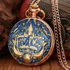 Castle Commemorative Gift Quartz Movement Large Pocket Watch