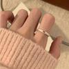 Korean S925 Silver Cross Military Flower Ring: Retro, Adjustable, Fashionable Hip-Hop Index Finger Design for Women.