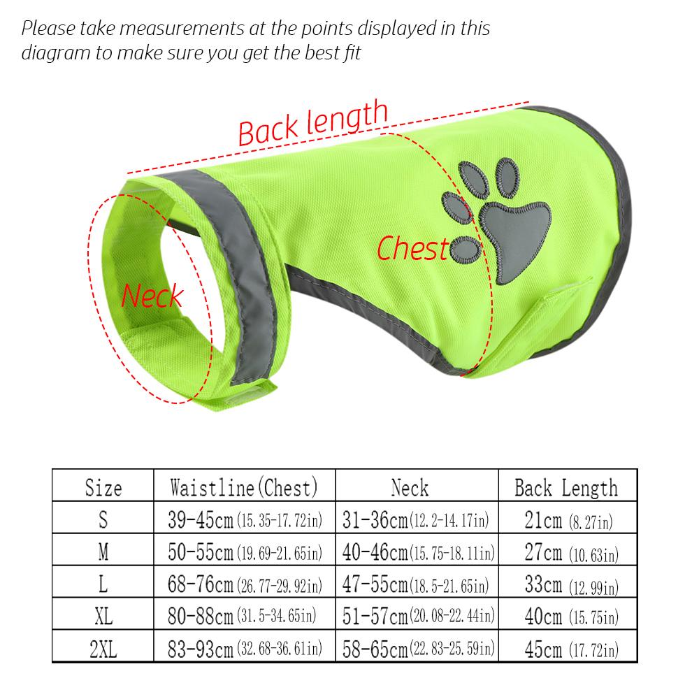 

Reflective Dog Vest Outdoor Night Safety Pet Vest Jacket High Visibility Fluorescent Dog Paw Coat Ventilate Cozy Pet Supplies XS（old）