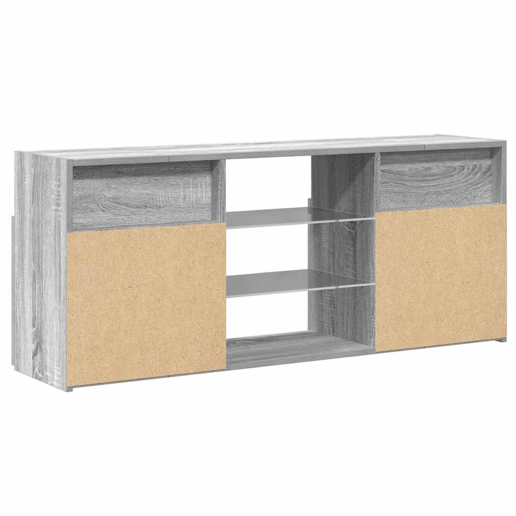 TV Stand with LED Lights Grey Sonoma 120 x 30 x 50 cm