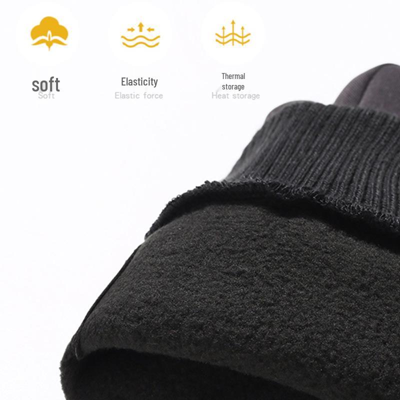 Men's Winter Touchscreen Cycling Gloves - Warm Velvet, Windproof & Waterproof for Outdoor and Electric Car Use