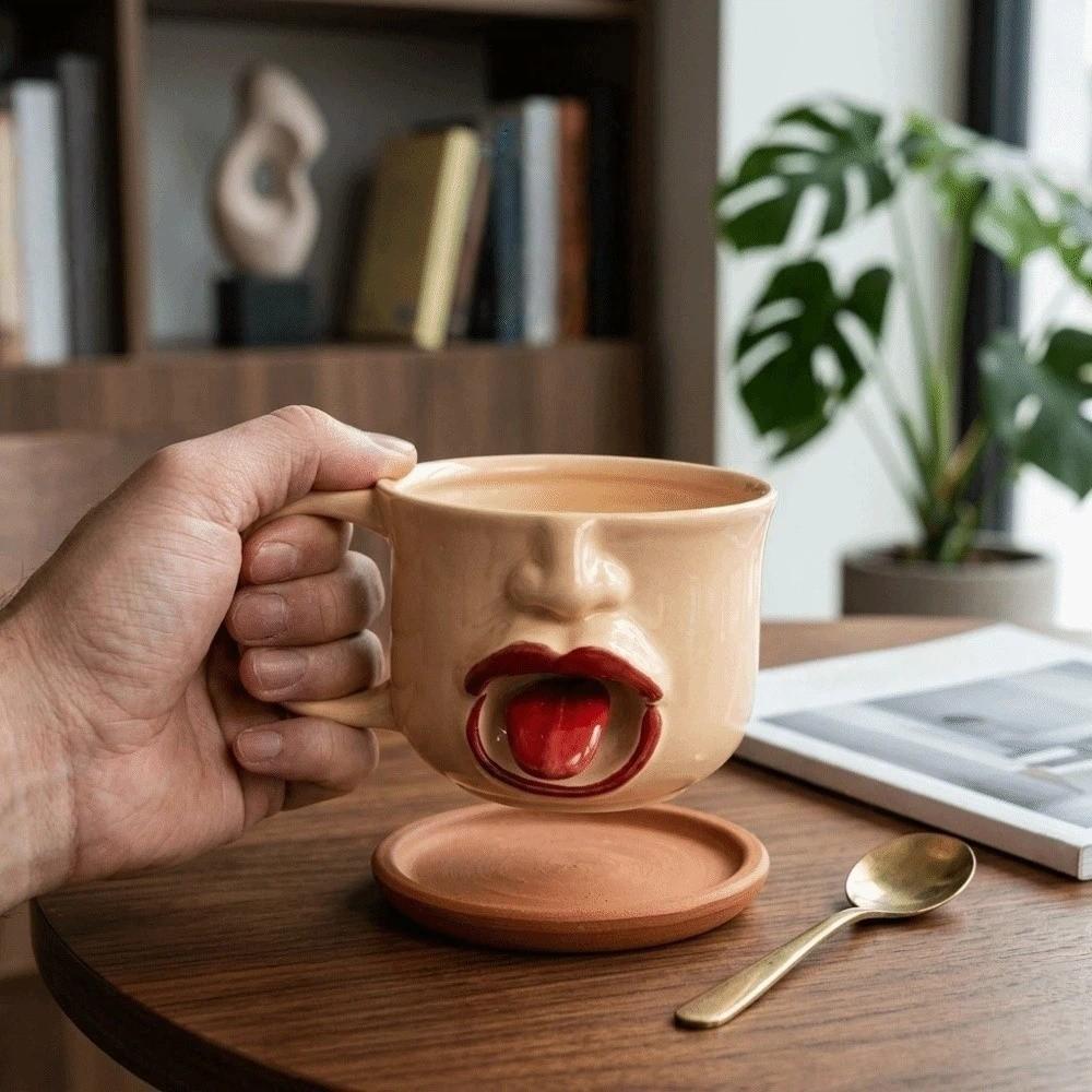 Funny Movable Tongue Cup 300ml Ceramic Mug Water Cup Restless Tongue Cup Gift