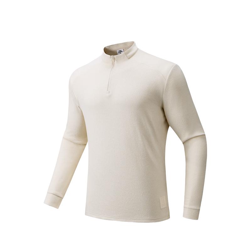 

Anta Мужская флисовая футболка для улицы, легкая, модная, со стойкой, с длинным рукавом, топы 952546406-1