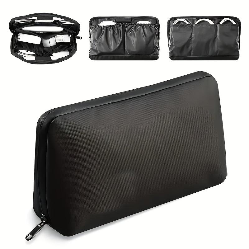 Étui Organisateur à Fermeture Éclair Fin pour Accessoires Tech & Appareil Photo Sac de Rangement Portable Multi-Compartiments pour Appareils Photo Reflex Portables Ordinateurs Portables USB