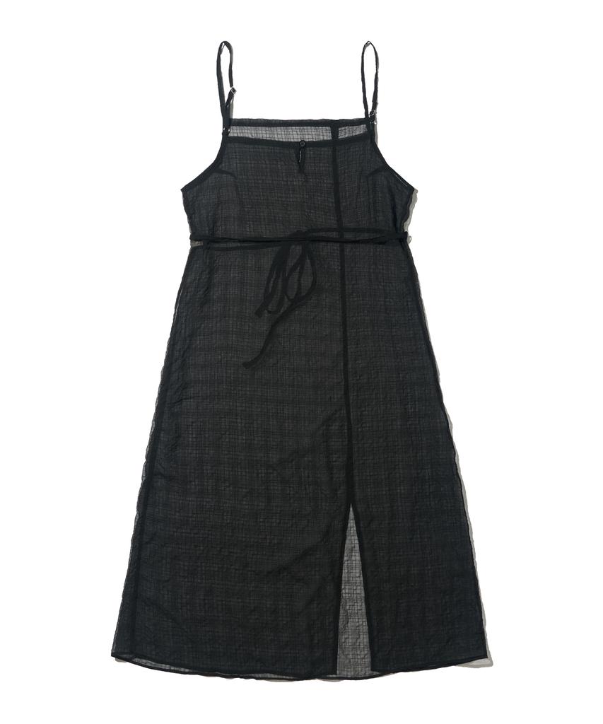 Cargo Bros For Woman See-Through Slip Layered Dress (Black)