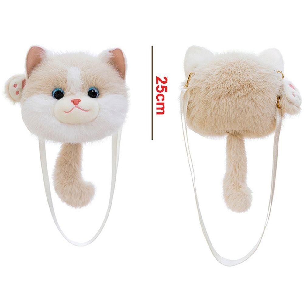 Soft Plush Animal Plush Shoulder Bag Cute Cat Stuffed Animals Bag New School Bags  Daypack