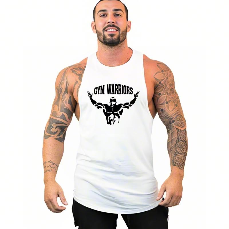 Muscleguys Running Vests Mens Bodybuilding Stringer Tank Tops Summer Cotton Gym Warriors Clothing Muscle Sleeveless Shirt Fitness Singlets