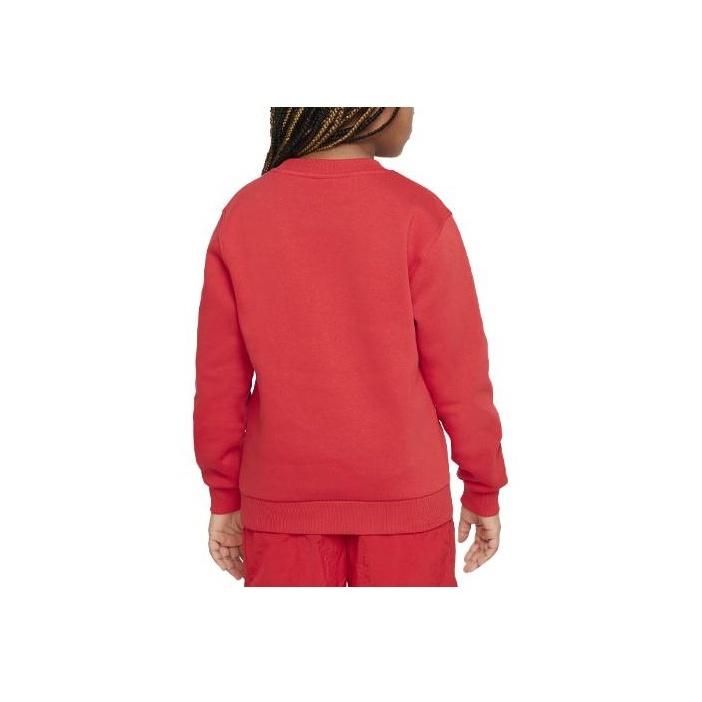 Nike Sportswear Club Fleece Logo Print Crewneck Sweatshirt Kids Sweatshirt Red FD2992-657