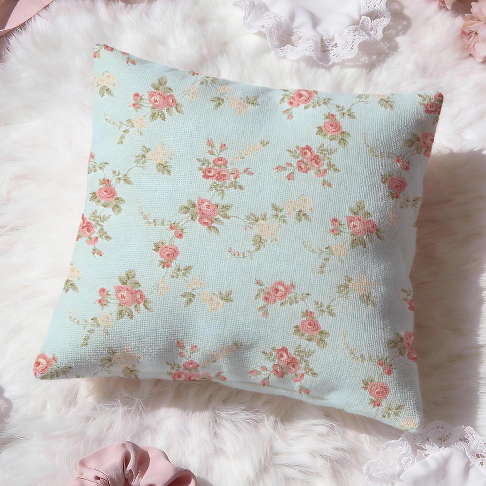 Solid Color Patchwork Floral Cushion Cover Premium Comfort Reversible Pillow Cove Two in One Design for Any Room Car Interior