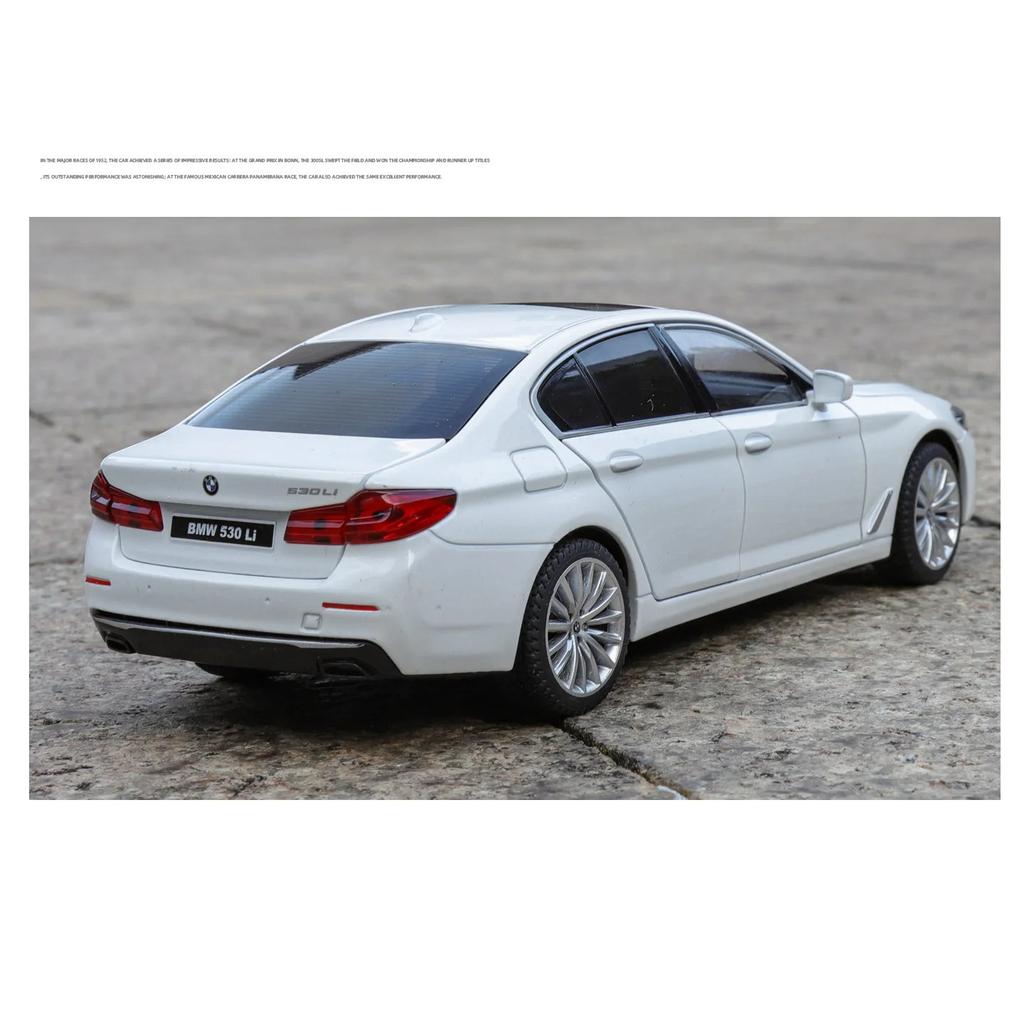 1/24 BMW 5 Series 530i 530LI Alloy Luxy Car Model Diecast Metal Vehicles Car Model High Simulation Sound and Light Kids Toy Gift