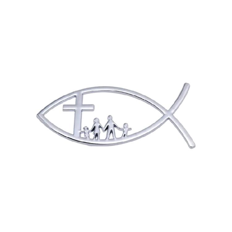 

3D Car Fish Decal Sticker Automotive Fish Badge Christian Fish Emblems Sticker for Car Window Bumper