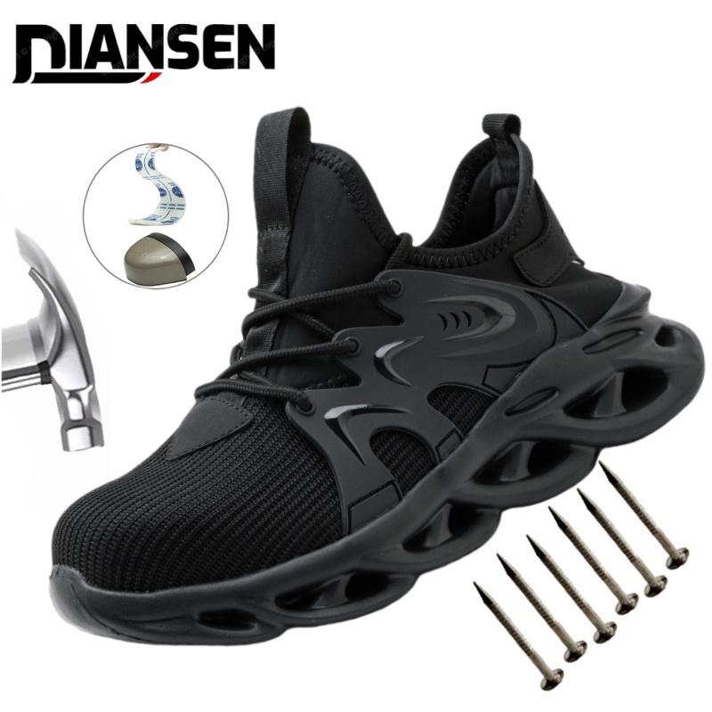 Men Safety Boots With Steel Toe Cap Anti-Smash Work Sneakers Safety Shoes Men Indestructible Work Hiking Warehouse Mining Botas