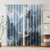 2 Pcs   Filtering Curtains (excluding Rods   Non-movable   Without Batteries) Vibrant Tiger for Use In Bedrooms and Living Rooms
