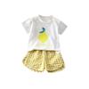 Girls' Fruit Print Set - Short Sleeve & Shorts Outfit