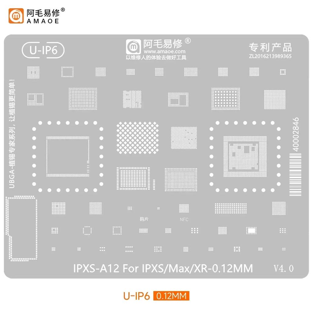 QIANLI MEGA-IDEA Black BGA Reballing Stencil Multifunction Universal Net for iPhone 6-17 Pro Max Planting Tin Steel Mesh Tools
