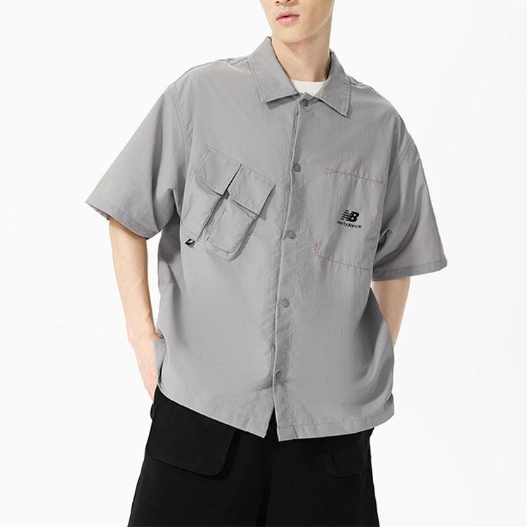 New Balance Trend Short Sleeve Shirt Asia Sizing 'Grey' Men's AMJ22360-SDE