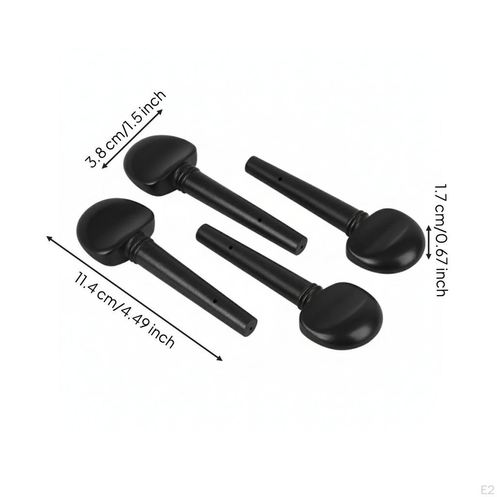 4 Pieces Cello Tuning Peg Antique-Style Ebony Long-Lasting