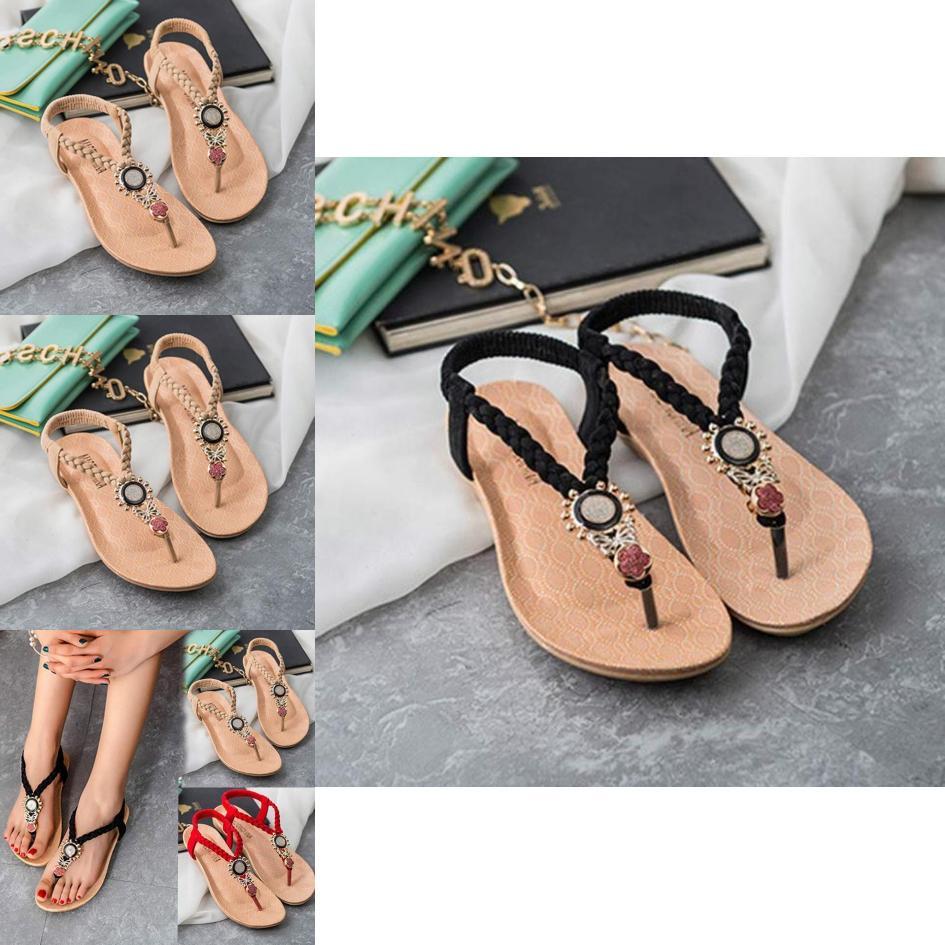 Sandali Bohemia Dolci da Donna con Perline in Pregiato Materiale PU Artificiale