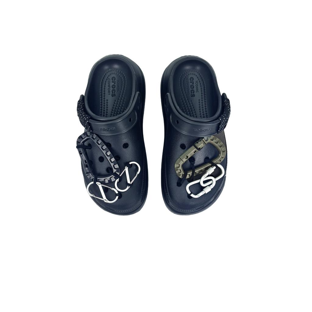 Crocs Crush Clog EVA Classic Crush Sentu Outdoor Trend Street Unique Punk Style Hole Shoes Unisex Black