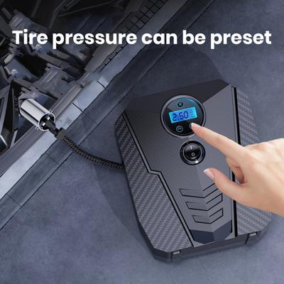 Digitální/ukazovátko hustilky pneumatik pro auta Digitální/ukazovátko tlakoměru v pneumatikách LED světlo Přenosné Univerzální Auto Pumpa Motocyklové pneumatiky Elektrický vzduchový kompresor