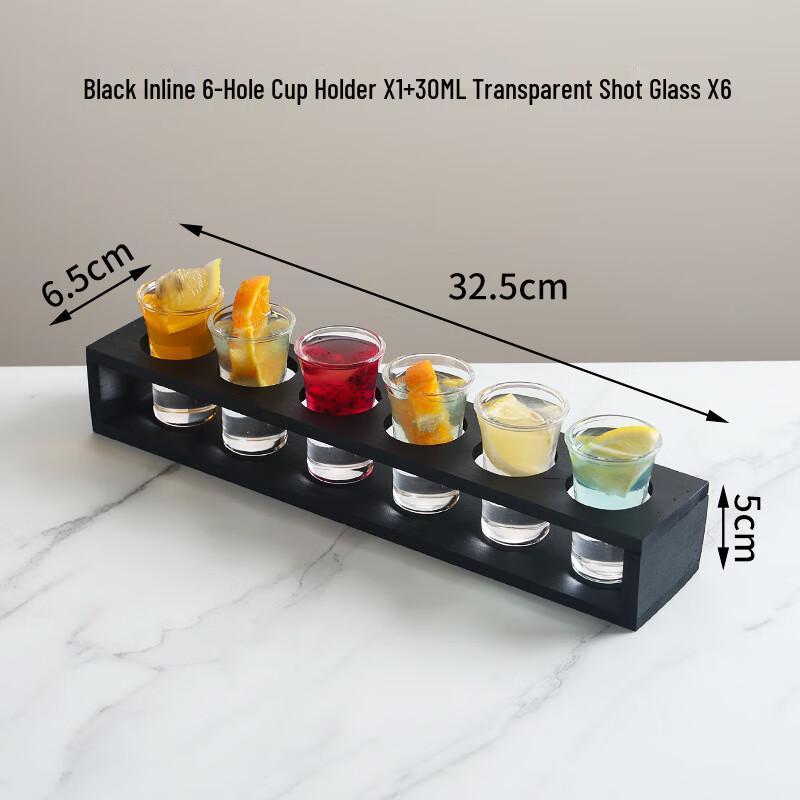 WZ Bullet Shot Glass Cocktail Cup Set 6 Clear 30ML Bullet Cups