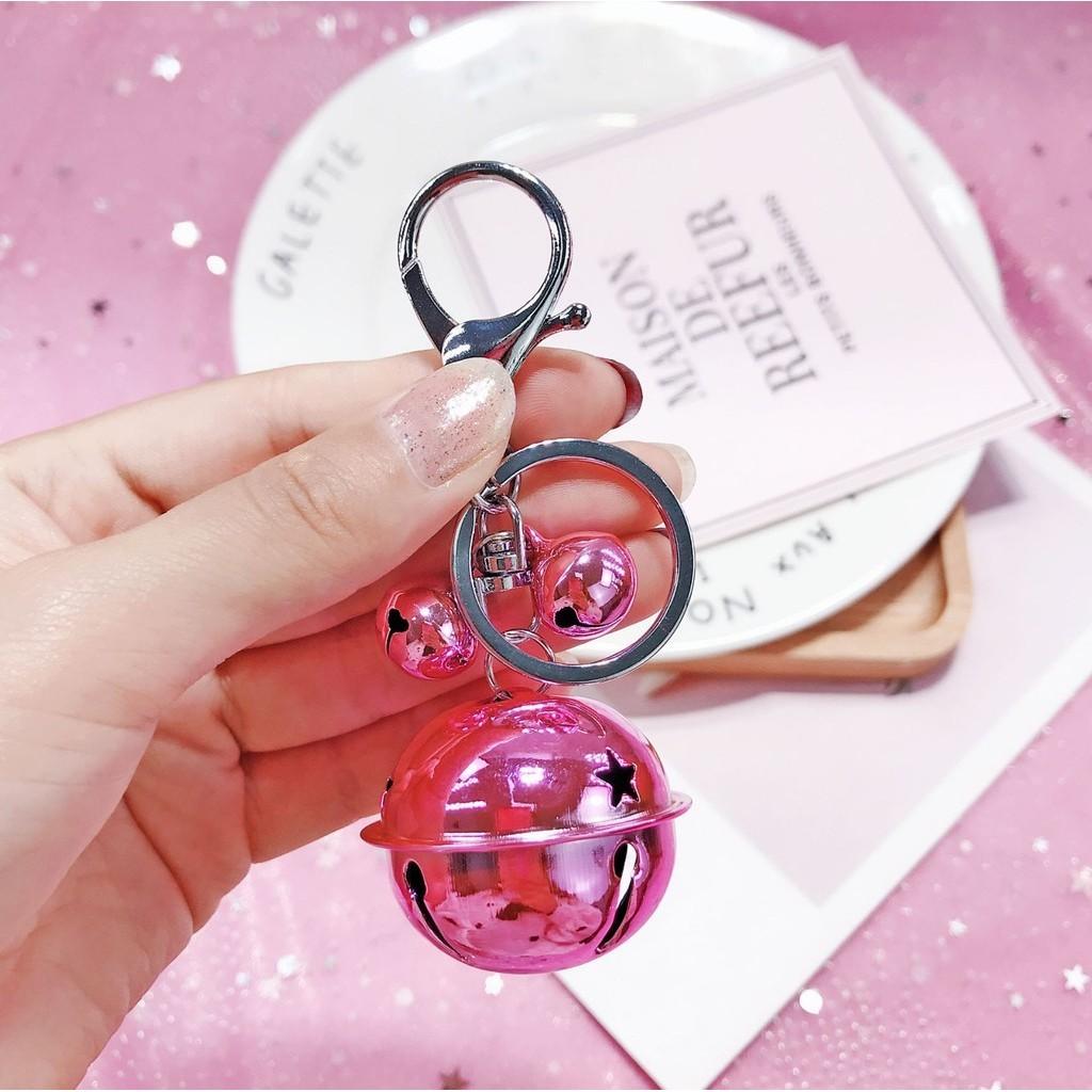 Trendy Metal Car Cartoon Keychain With Cute Bell Multiple Color Options Gift