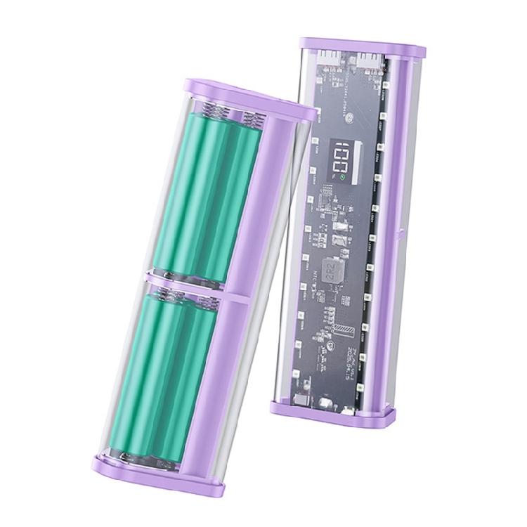 DIY 6x18650 Battery Storage Box DIY Power Sources with Circuit Display Removable Camping Light Transparent Housing