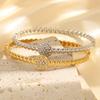 Europe and the United States Hot-selling Round Oil-pressed Diamond-encrusted  Women's Light Luxury High-end Cold Wind Electroplating K