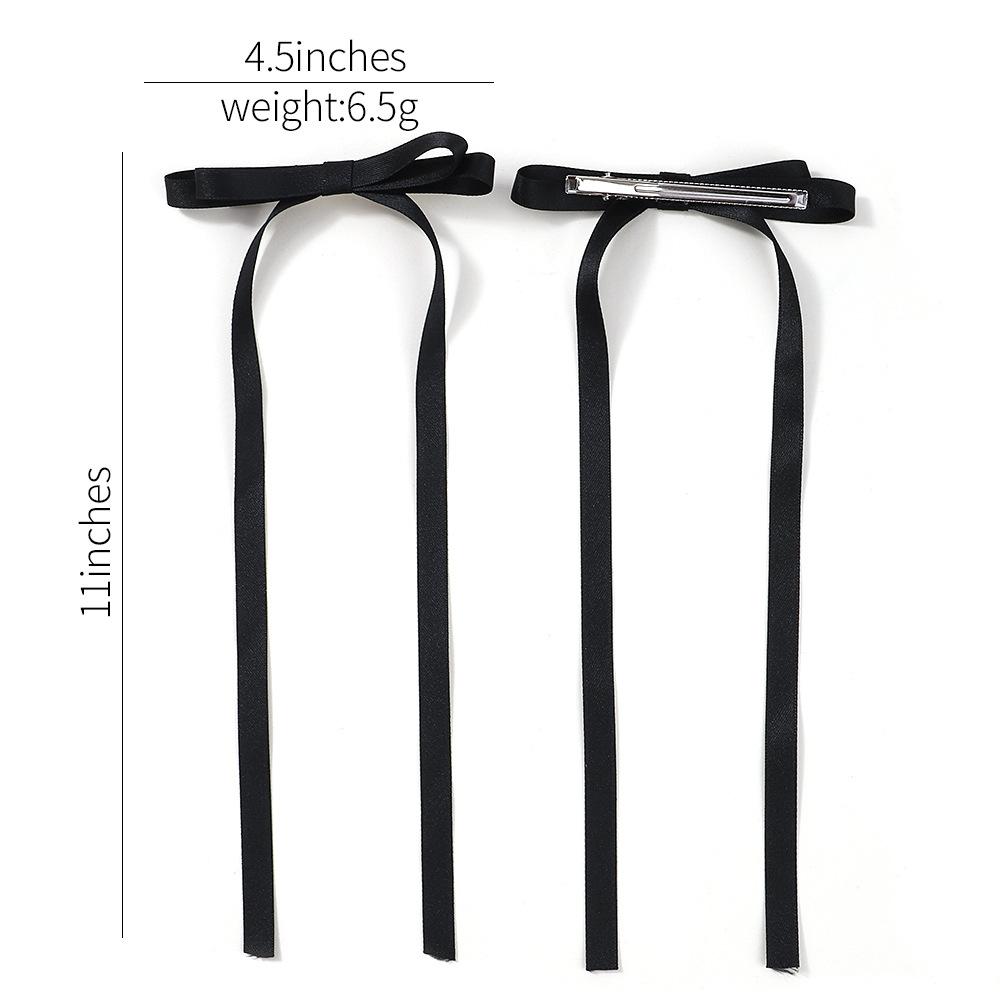 Popular Tassel Streamer Bow Hairpin Polyester Cotton Maillard Children'S Hairpin Hair Accessories Duck Bill Clip 3631