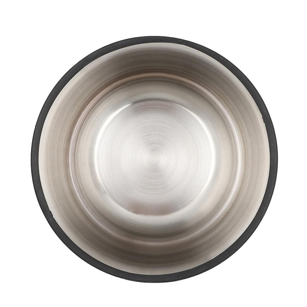Round Travel Drinking Water Food Feeding Stainless Steel Dog Bowl