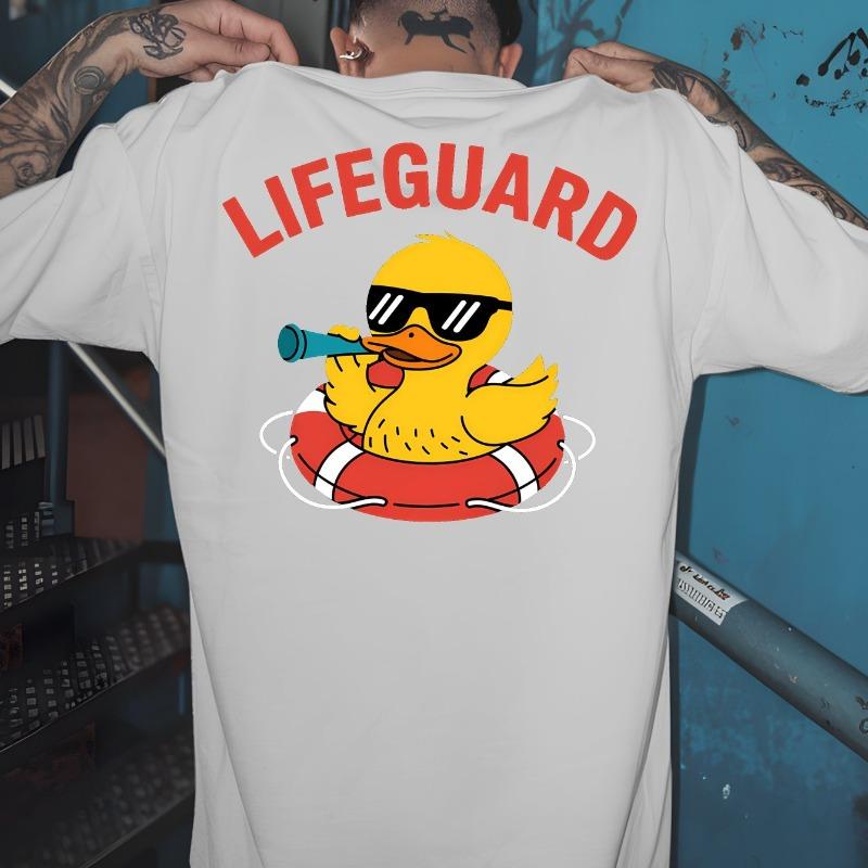 

LIFEGUARD Men s T-shirt. T-shirt with Back Print for Basketball Training. Crewneck Short-sleeved Shirt Ideal for Street Trendy and Gym Workout Outfits S белый