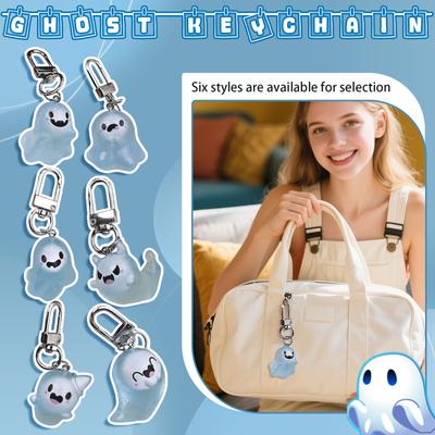 Halloween Keychain Gift, Cool Luminous Keychain Spooky Horror Keychain Wallet Ornaments Halloween Christmas Basket Filler For Women Teen Girls