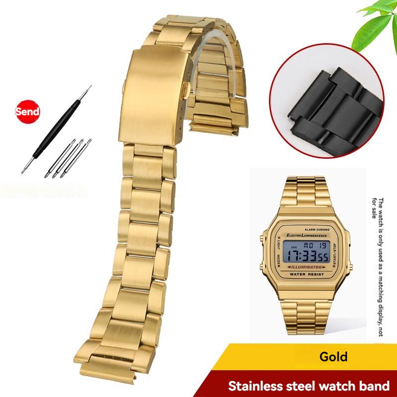 Casio 3299 AE-1200WH AE1300 İçin AE-1200 Tam Metal Kasa Kayış Mod Kiti Paslanmaz Çelik Saat Kayışı Cam Filmi Vida Çerçeve Bileklik