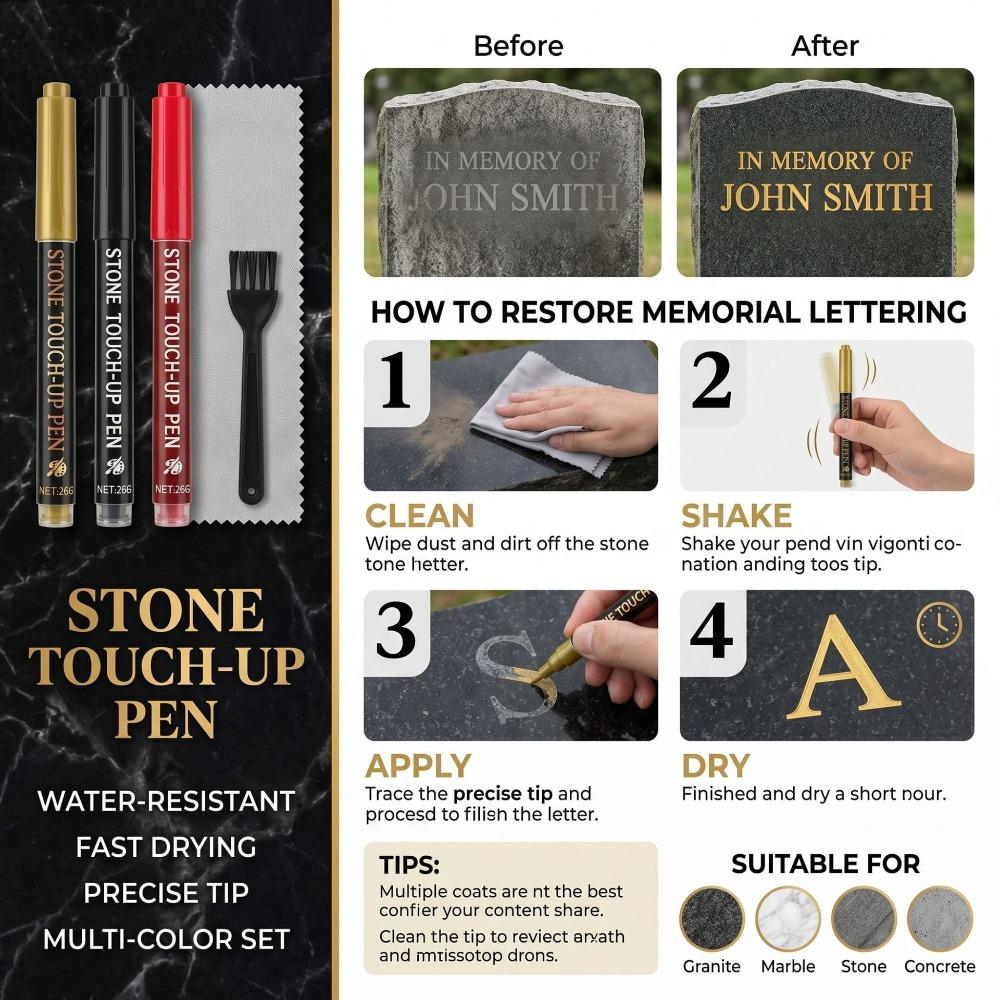 Large Capacity Tombstone Paint Marker Waterproof Memorial Inscription Pen  Memorial Inscriptions