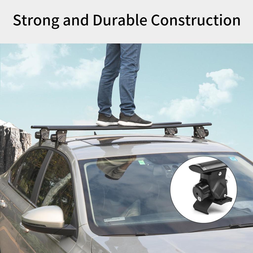 Universal Aluminum Alloy Sedan Roof Rack - Compatible with Luggage & Bicycle Racks