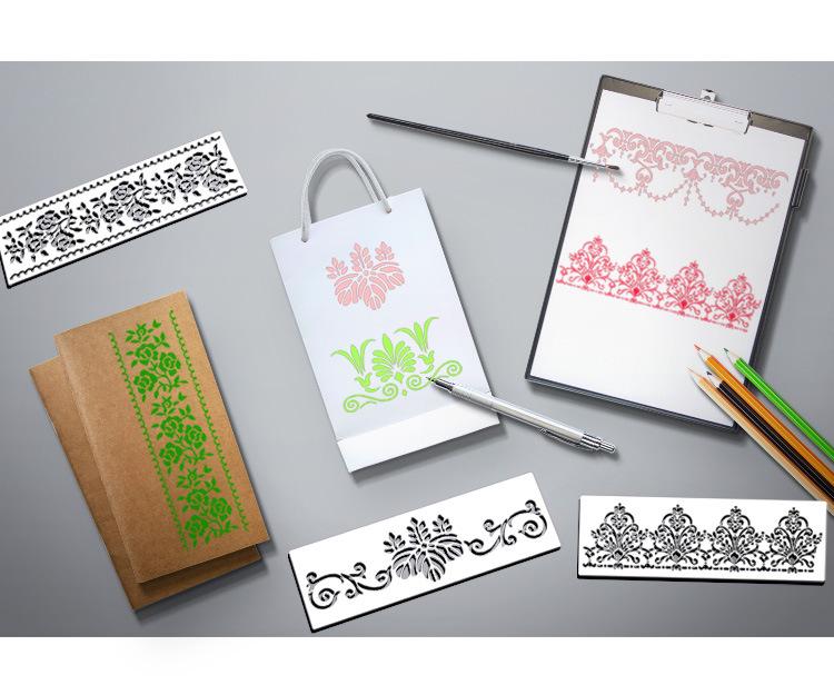 Retro Pattern Cake Decorating Embossing Template for DIY Lace and Spray Paint
