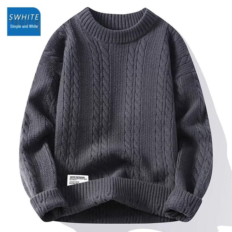 Men's Contrast Stripe Knit Pullover Sweater