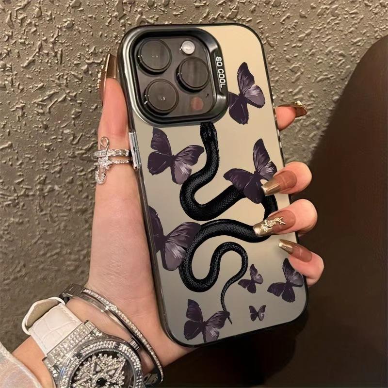 Butterfly and Snake iPhone16Pro Phone Case 15/14/13 Laser 12 Apple 11XsMax/Plus Tide x